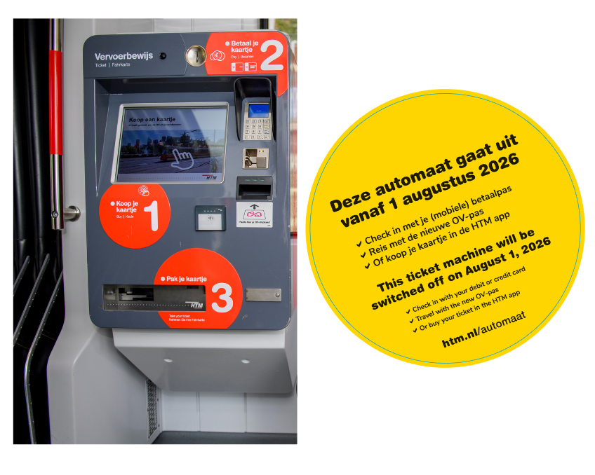 Afbeelding van de kaartverkoopautomaat in de tram.