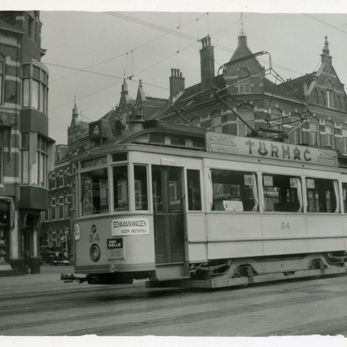 Stationsplein Eenmanwagen 12 Mei 1936  Stationsplein Eenmanwagen 12 Mei 1936